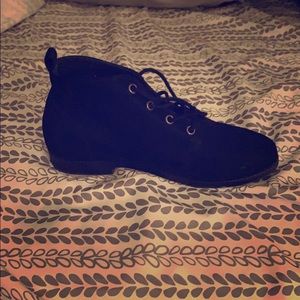 All black ankle high boots